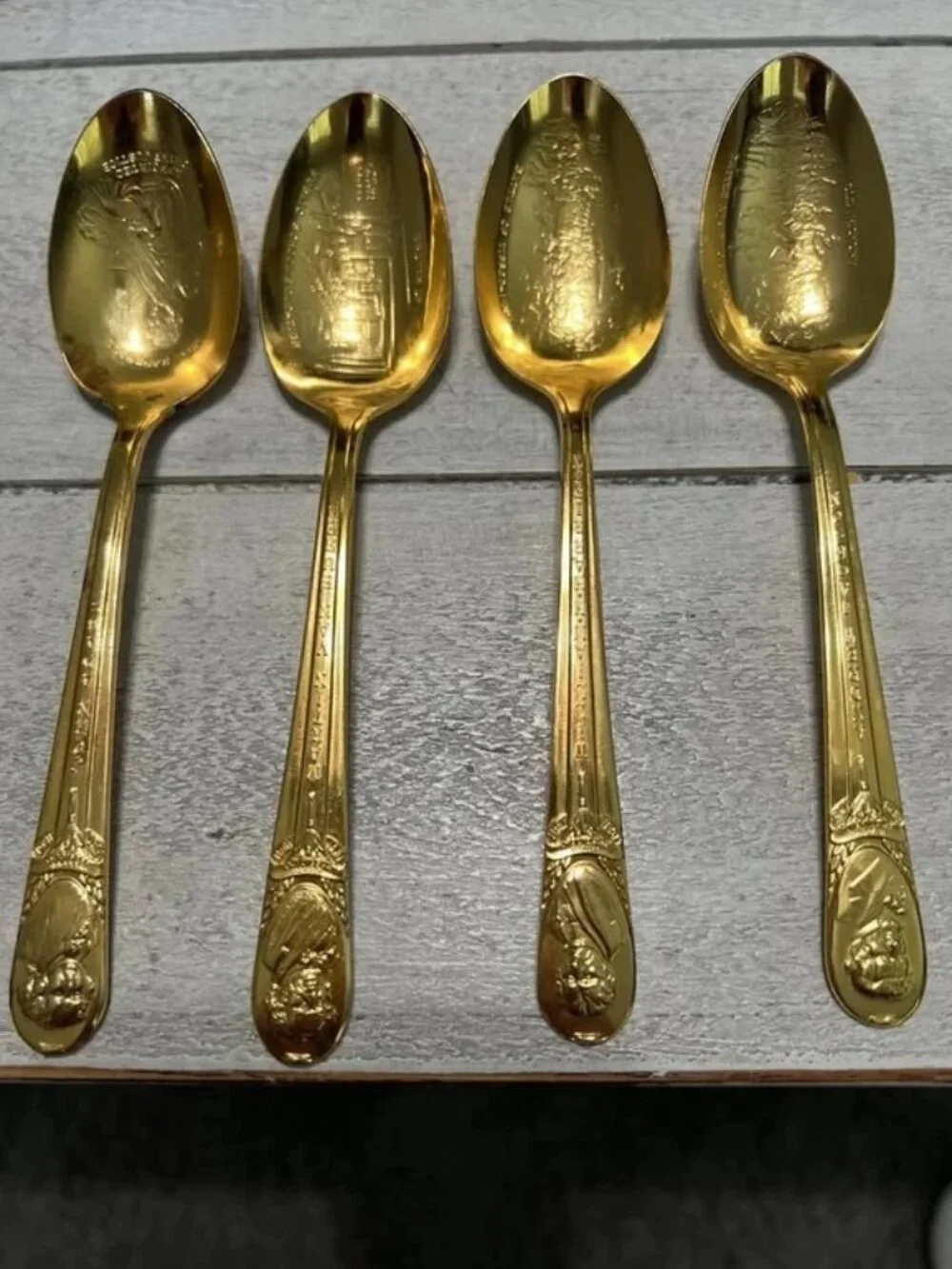 Vintage Wm Rogers Mfg Co Presidential “Battle Of” Spoons Lot of 4